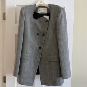 Recto Gray Double-Breasted Blazer